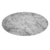 Modernes Marmormuster aus weißem und silberfarbene Schneidebrett (Ecke)