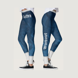 Modernes Marmormuster l Navy blue l Workout Leggings