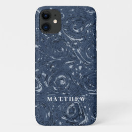 Modernes Marmormuster Navy Blauer Minimal einfach Case-Mate iPhone Hülle
