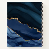 Modernes Marmornavy Blue Gold Glitzer Monogram Notizblock (Rückseite)