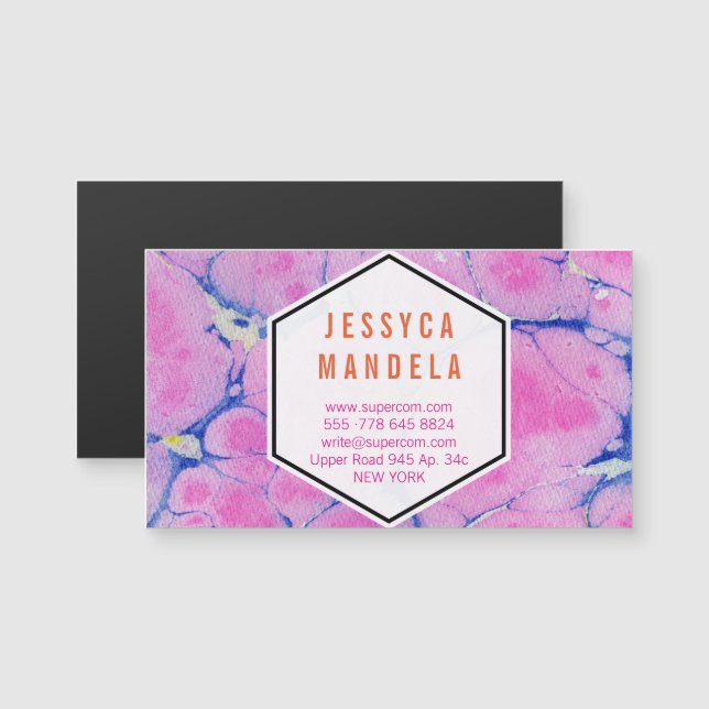 Modernes Marmorpapier Magnetkarte (Vorne/Hinten)