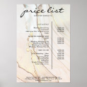 Modernes Marmorpreisliste-Poster Poster (Vorne)