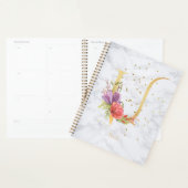 Modernes Marmorwasser Golden Monogram Letter U Planer (Anzeige)