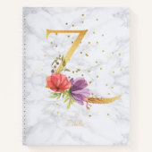 Modernes Marmorwasser Golden Monogram Letter Z Notizblock (Vorderseite)