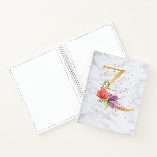 Modernes Marmorwasser Golden Monogram Letter Z Notizblock (Innenseite)