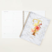 Modernes Marmorwasser goldenes Monogramm Letter I Planer (Anzeige)