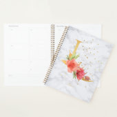 Modernes Marmorwasser Goldenes Monogramm Letter L Planer (Anzeige)