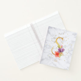 Modernes Marmorwasser goldenes Monogramm Letter S Notizblock