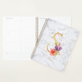 Modernes Marmorwasser goldenes Monogramm Letter S Planer (Anzeige)