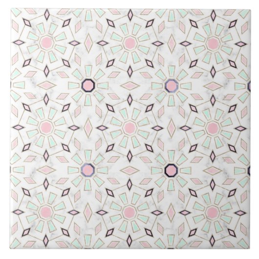 Modernes marokkanisches Marmorbild mit geometrisch Fliese (Vorderseite)