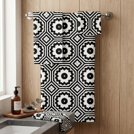 Modernes marokkanisches Motifs Geometrisches Muste Badhandtuch Set