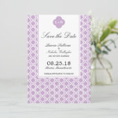 Modernes marokkanisches Muster Save the Date Einladung (Stehend Vorderseite)