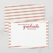 Modernes Maroon & Gold gestreift Wort des Ratgeber Einladung (Vorne/Hinten)