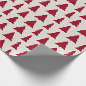 Modernes Maroon Trees Muster auf Imitaten Beige Le Geschenkpapier (Ecke)