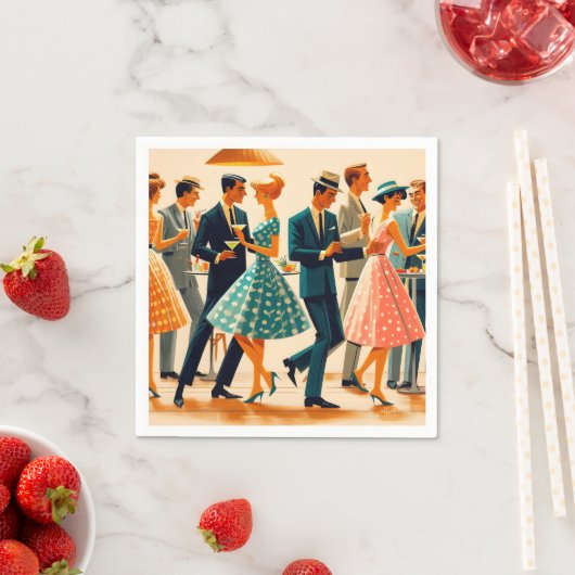 Modernes Martinis Tanzcocktail Party Mitte des Jah Serviette (Beispiel)