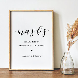 Modernes Maskensymbol für das Hochzeitsszenario de Poster