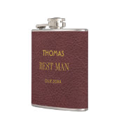 Modernes maskulines Hochzeitsgeschenk für Trauzeug Flachmann (Links)