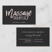 Modernes Massagetherapeut-Drehbuch rot Visitenkarte (Vorne/Hinten)