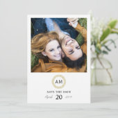 Modernes, maßgeschneidertes Foto für Hochzeiten sp Einladung (Stehend Vorderseite)