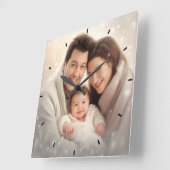 Modernes, maßgeschneidertes Foto Personalisiert Quadratische Wanduhr (Winkel)