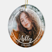 Modernes, maßgeschneidertes Foto zur Beerdigung Keramik Ornament (Links)