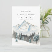 Modernes, maßgeschneidertes Gebirge Save The Date (Stehend Vorderseite)