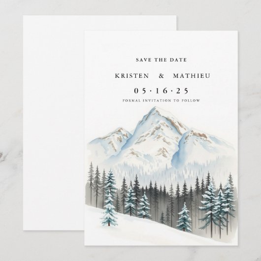Modernes, maßgeschneidertes Gebirge Save The Date (Vorne/Hinten)