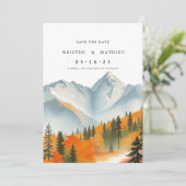 Modernes, maßgeschneidertes Gebirge Save The Date (Stehend Vorderseite)