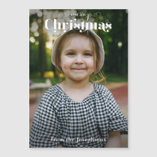 Modernes, maßgeschneidertes Weihnachtstypografie-F Magnetkarte