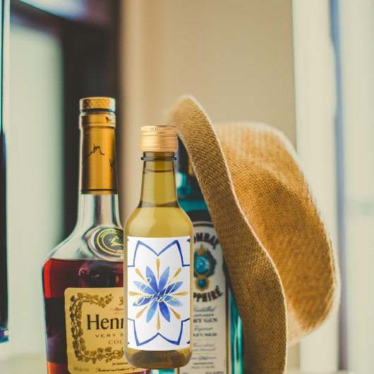 Modernes Matching Bride Bach Party | marokkanische Weinetikett