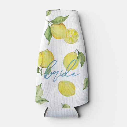 Modernes Matching Bride Bach Party | Zitronen Flaschenkühler (Vorderseite)