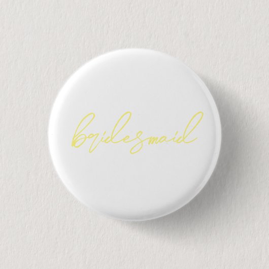 Modernes Matching Bridesmaid Bach Party | Gelb Button (Vorderseite)