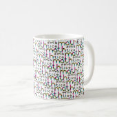 Modernes Mathematik-Typografie-Muster Kaffeetasse (VorderseiteRechts)