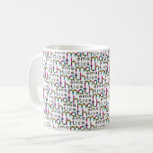 Modernes Mathematik-Typografie-Muster Kaffeetasse (Vorderseite Links)