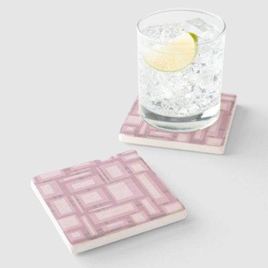 Modernes Mauve Abstrakt Steinuntersetzer (Seitenansicht)