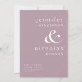 Modernes Mauve Ampersand Foto Save The Date (Vorderseite)