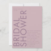 Modernes Mauve Lila Lilac Name Brautparty Einladung (Vorderseite)