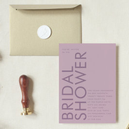 Modernes Mauve Lila Lilac Name Brautparty Einladung