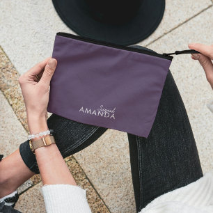 Modernes Mauve Lila minimale neutrale Trauzeugin Zubehörtasche