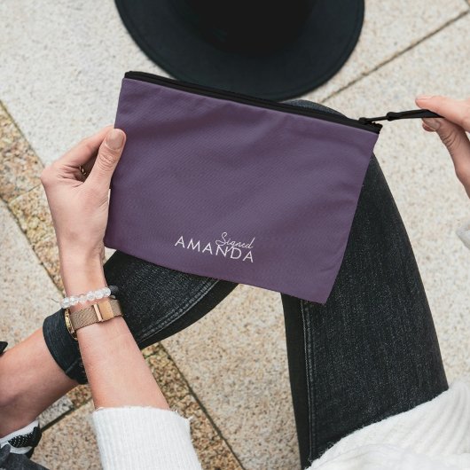 Modernes Mauve Lila minimale neutrale Trauzeugin Zubehörtasche