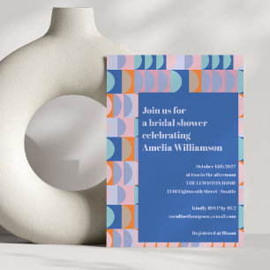 Modernes, maximalistisches Lila Brautparty Einladung