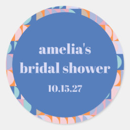 Modernes, maximalistisches Lila Brautparty Runder Aufkleber