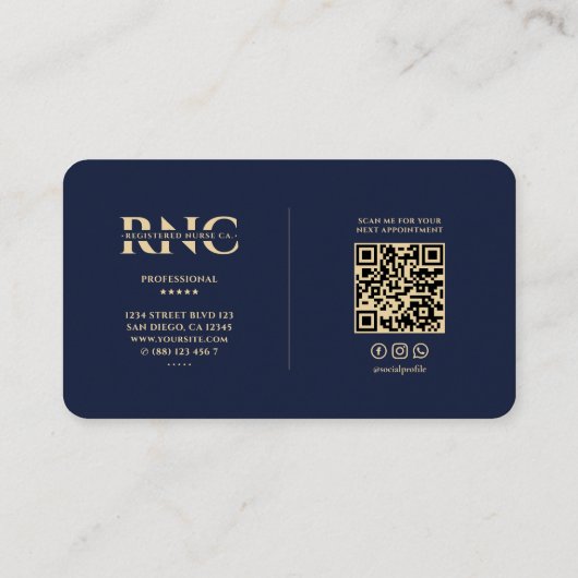 Modernes medizinisches Berufliches Monogramm Caduc Visitenkarte (Rückseite)