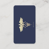 Modernes medizinisches Caduceus Monogramm dunkelbl Visitenkarte (Vorderseite)