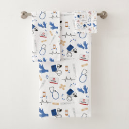 Modernes medizinisches Krankenpflegemuster Badhandtuch Set