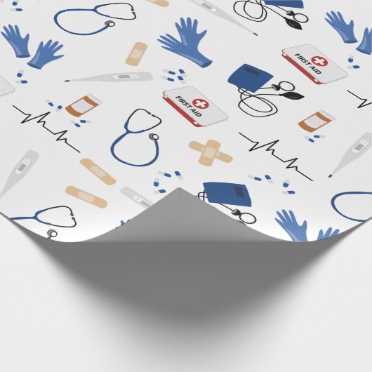 Modernes medizinisches Krankenpflegemuster Geschenkpapier (Ecke)