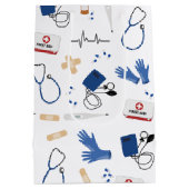 Modernes medizinisches Krankenpflegemuster Mittlere Geschenktüte (Rückseite)