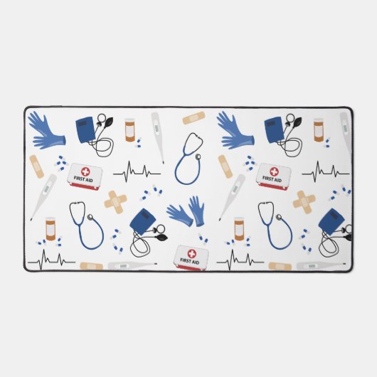 Modernes medizinisches Krankenpflegemuster Schreibtischunterlage (Vorderseite)