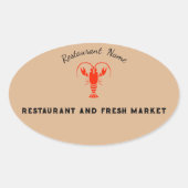 Modernes Meeresfrüchte-Restaurant & Market Crayfis Ovaler Aufkleber (Vorderseite)