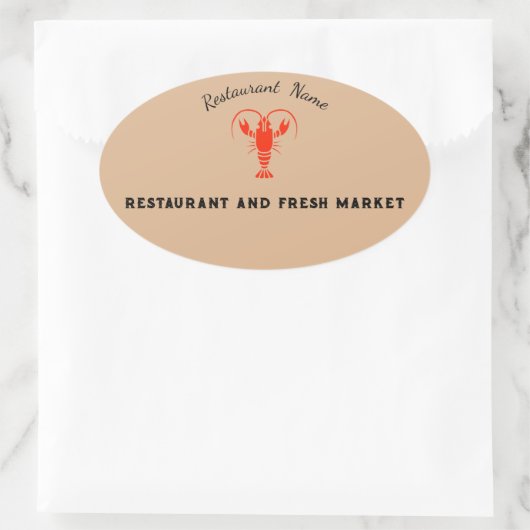 Modernes Meeresfrüchte-Restaurant & Market Crayfis Ovaler Aufkleber (Tasche)